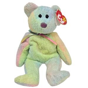 Ty Groovy Tie Dye Teddy Bear Retired Beanie Baby Stuffed Animal‎ Plush Toy 8"